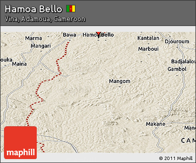 Shaded Relief Panoramic Map of Hamoa Bello