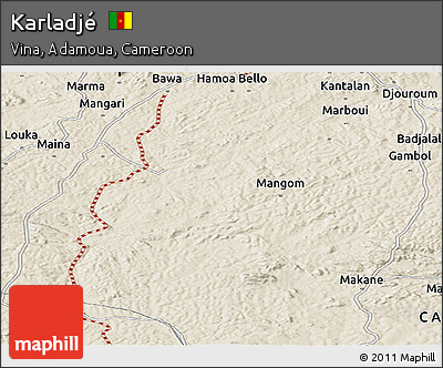 Shaded Relief Panoramic Map of Karladjé