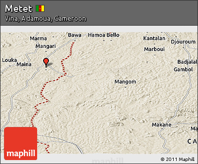 Shaded Relief Panoramic Map of Metet
