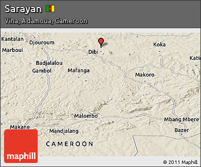 Shaded Relief Panoramic Map of Sarayan