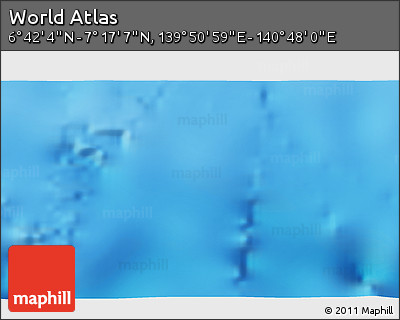 Physical 3D Map of the Area around 6° 59' 36" N, 140° 19' 29" E