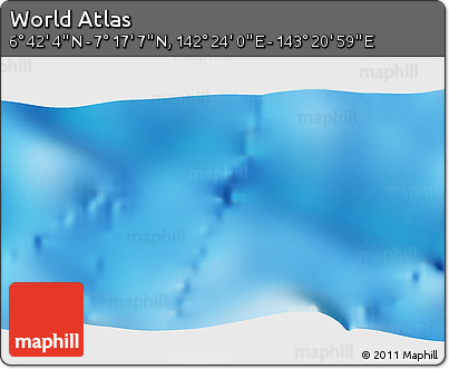 Physical 3D Map of the Area around 6° 59' 36" N, 142° 52' 30" E