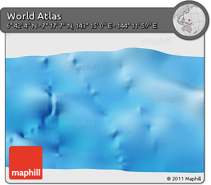 Physical 3D Map of the Area around 6° 59' 36" N, 143° 43' 29" E