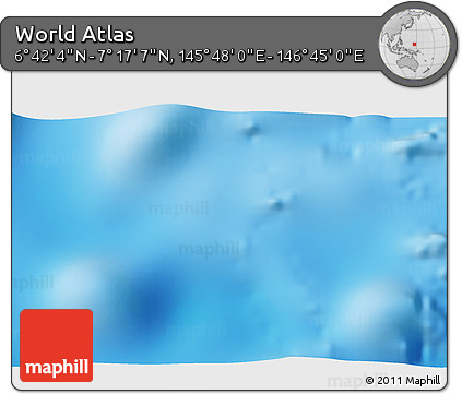 Physical 3D Map of the Area around 6° 59' 36" N, 146° 16' 30" E