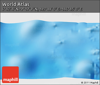 Physical 3D Map of the Area around 6° 59' 36" N, 146° 16' 30" E