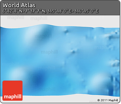 Physical 3D Map of the Area around 6° 59' 36" N, 146° 16' 30" E