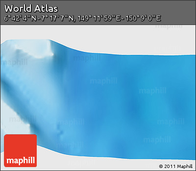 Physical 3D Map of the Area around 6° 59' 36" N, 149° 40' 30" E