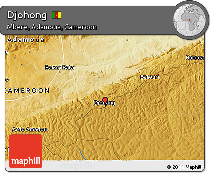 Physical 3D Map of Djohong