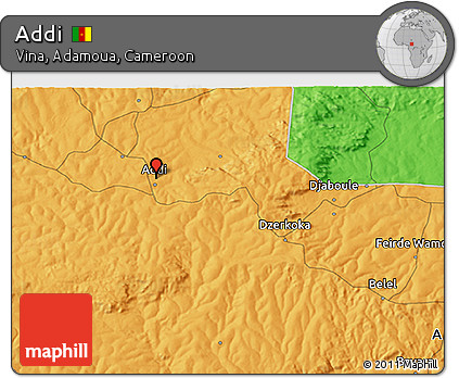 Political 3D Map of Addi