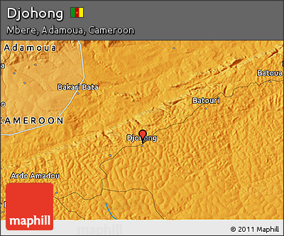 Political 3D Map of Djohong