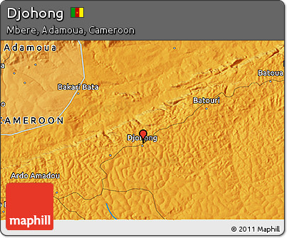 Political 3D Map of Djohong