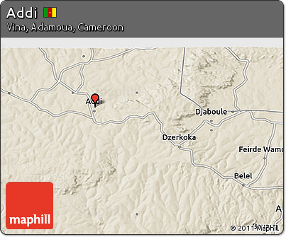 Shaded Relief 3D Map of Addi