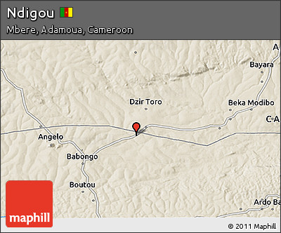 Shaded Relief 3D Map of Ndigou