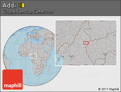 Gray Location Map of Addi, hill shading