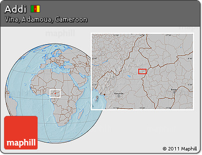 Gray Location Map of Addi, hill shading