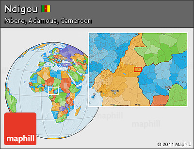 Political Location Map of Ndigou