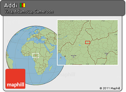 Savanna Style Location Map of Addi