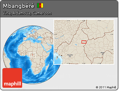 Shaded Relief Location Map of Mbangbéré