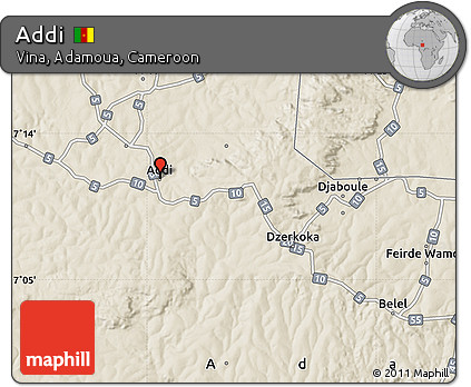 Shaded Relief Map of Addi