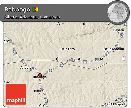 Shaded Relief Map of Babongo