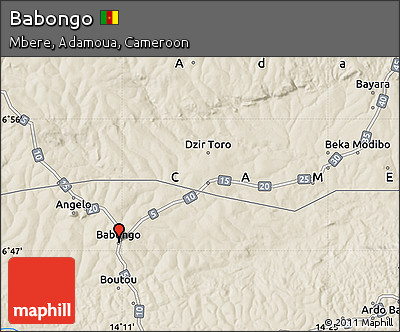 Shaded Relief Map of Babongo