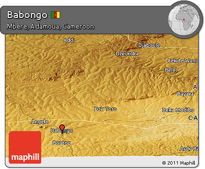 Physical Panoramic Map of Babongo