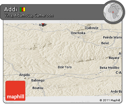Shaded Relief Panoramic Map of Addi