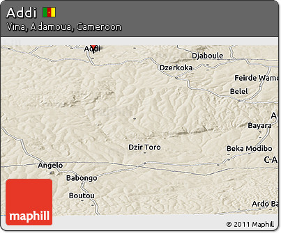 Shaded Relief Panoramic Map of Addi