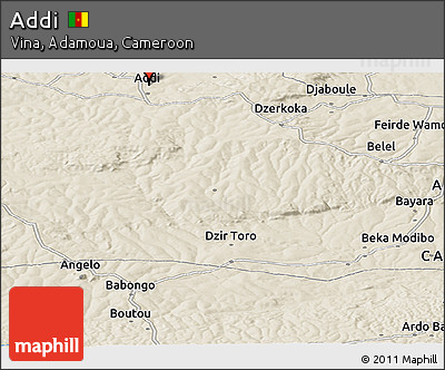 Shaded Relief Panoramic Map of Addi