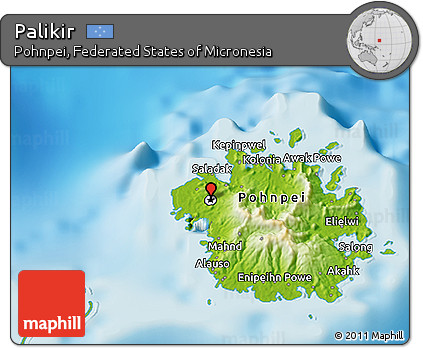 Physical 3D Map of Palikir