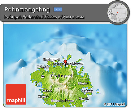 Physical 3D Map of Pohnmangahng