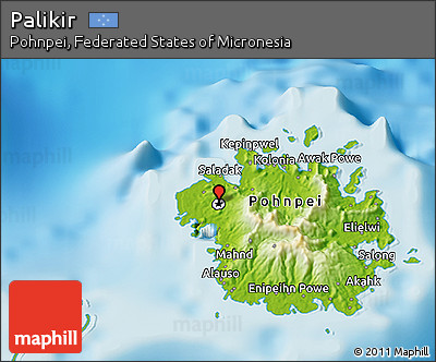 Physical 3D Map of Palikir
