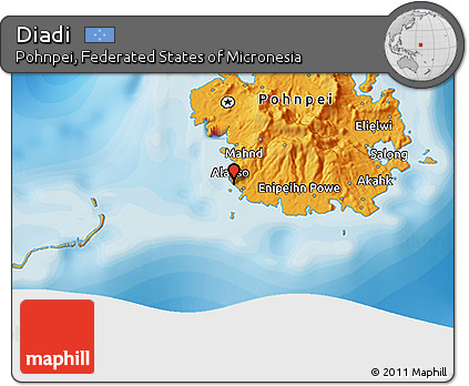 Political 3D Map of Diadi