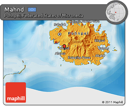 Political 3D Map of Mahnd