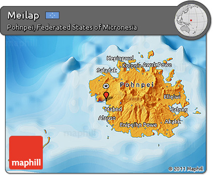 Political 3D Map of Meilap