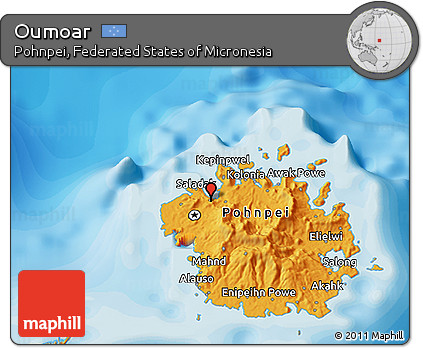 Political 3D Map of Oumoar
