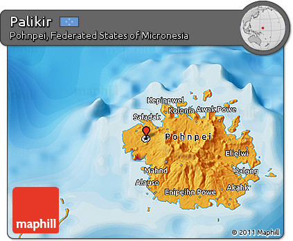 Political 3D Map of Palikir