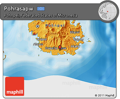 Political 3D Map of Pohrasapw