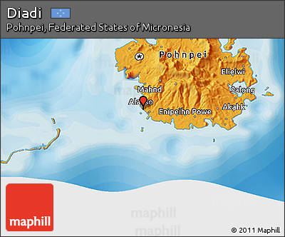 Political 3D Map of Diadi