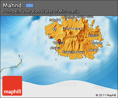 Political 3D Map of Mahnd