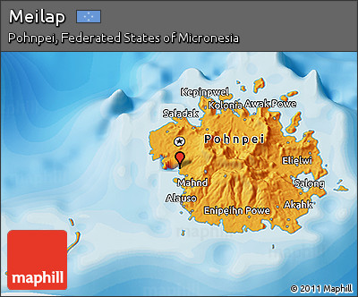 Political 3D Map of Meilap