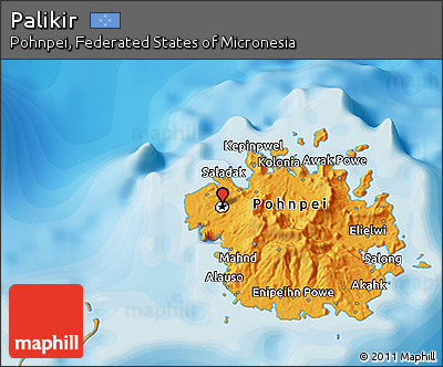 Political 3D Map of Palikir