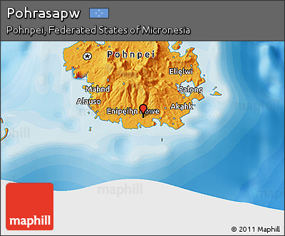 Political 3D Map of Pohrasapw