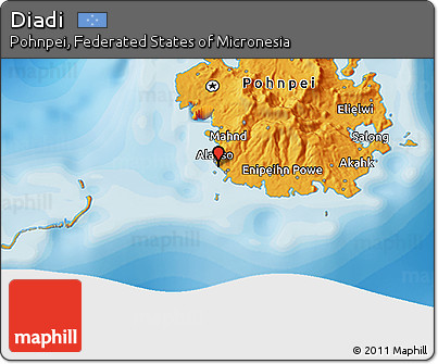 Political 3D Map of Diadi
