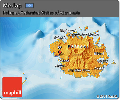 Political 3D Map of Meilap