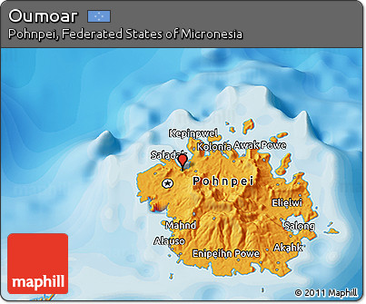 Political 3D Map of Oumoar