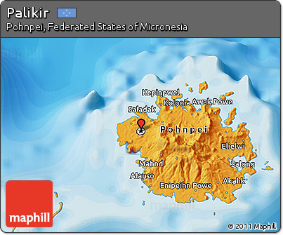 Political 3D Map of Palikir