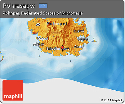 Political 3D Map of Pohrasapw