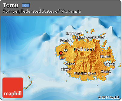 Political 3D Map of Tomu