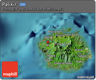 Satellite 3D Map of Palikir